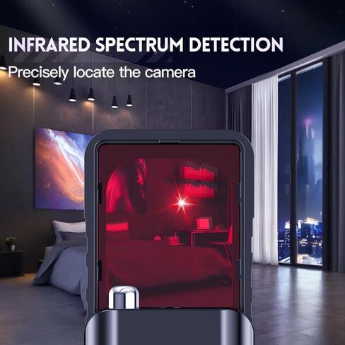 Hidden Camera & Bug Detector for Travel – Protect Your Privacy in Hotels, Cars & Offices | Detects Hidden Cams, GPS Trackers & Listening Devices with RF, LED Lights, Vibration Alarm & 25Hr Battery in Saudi Arabia
