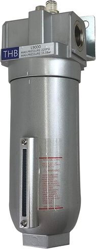 Industrial Grade Lubricator Oiler for Compressed AIR LUBRICATE Pneumatic AIR Tools, Metal Bowl with Visible Sight Glass, 225 PSI MAX (1/2" NPT, 5oz) in Kuwait