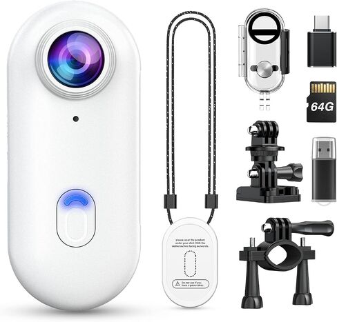 Z10 4K Action Camera, 128GB Wearable Sports Camera with Waterproof Case, Magnetic Clip, Small Body Cam for Cycling, Diving, Travel No WiFi No Bluetooth in Kuwait