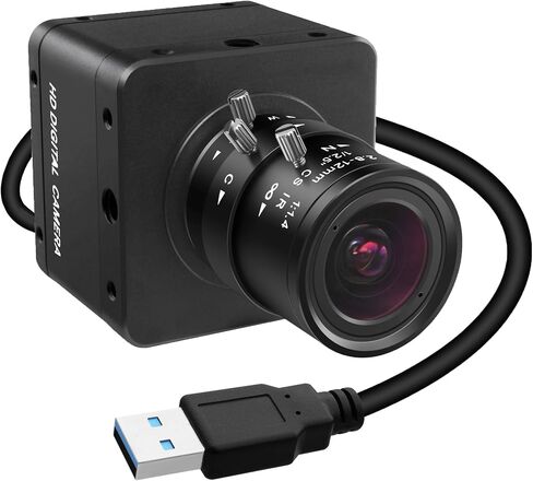 SVPRO USB 3.0 Global Shutter Camera, 1200P 120fps, 720P 200fps High-Speed Camera for Golf Swings, 2.8-12mm Manual Zoom Lens, Plug-and-Play UVC Webcam for Windows Mac Linux Android in Kuwait