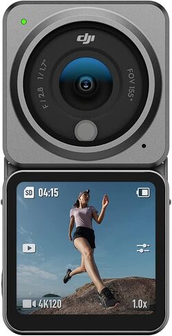 DJI Action 2 Dual-Screen Combo (32GB) WITHOUT Magnetic Protective Case, 4K Action Camera with Dual OLED Touchscreens, 155° FOV, Magnetic Attachments, Stabilization, Underwater Camera Ideal | 1/1.7 12MP Sensor, 155 Degree FOV, Dual OLED Touchscreens, 32GB  in Kuwait