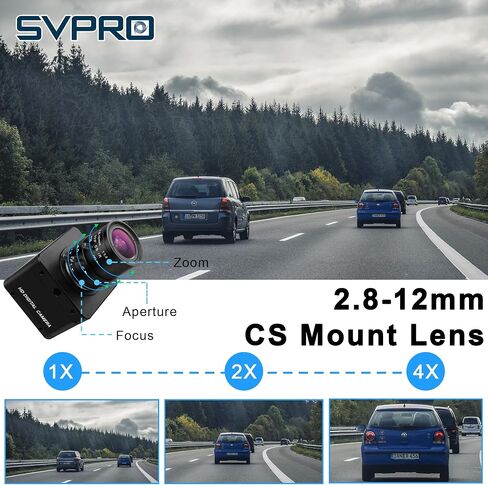 SVPRO USB 3.0 Global Shutter Camera, 1200P 120fps, 720P 200fps High-Speed Camera for Golf Swings, 2.8-12mm Manual Zoom Lens, Plug-and-Play UVC Webcam for Windows Mac Linux Android in Kuwait