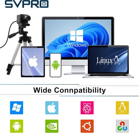 SVPRO USB 3.0 Global Shutter Camera, 1200P 120fps, 720P 200fps High-Speed Camera for Golf Swings, 2.8-12mm Manual Zoom Lens, Plug-and-Play UVC Webcam for Windows Mac Linux Android in Kuwait