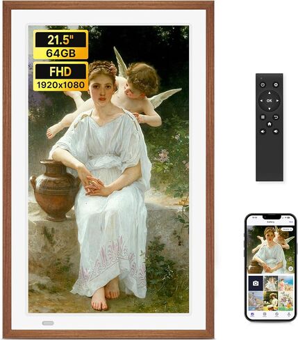 FANGOR 21.5" Large Digital Picture Frame 64GB, WiFi Photo Frame 1920x1080 FHD IPS Display with Remote Control, Auto-Rotate, Wall Mounted, Share Photos/Videos Via Uhale App/USB/SD (No Touch Screen) in Kuwait