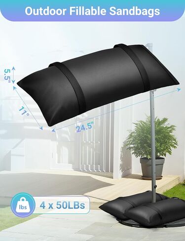 4 Packs Umbrella Base Weights Sandbags, Outdoor Sand Bags for Weight, Weatherproof Heavy Duty Weight Sandbag for Garden Furniture Umbrella Stand Cantilevers Poolside Accessories in Kuwait