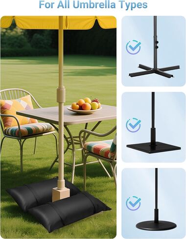 4 Packs Umbrella Base Weights Sandbags, Outdoor Sand Bags for Weight, Weatherproof Heavy Duty Weight Sandbag for Garden Furniture Umbrella Stand Cantilevers Poolside Accessories in Kuwait