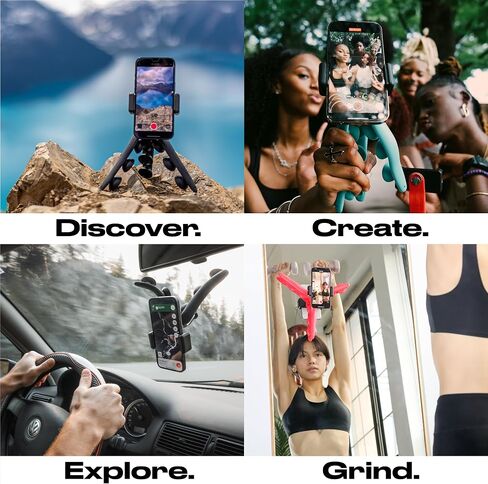 Tenikle PRO Volcano Red - Flexible Tentacle Tripod for Mobile Phone and Action Camera GoPro, Insta360, DJI Osmo, Bendable Suction Cup Camera Mount & Holder, iPhone & Android Compatible in Kuwait