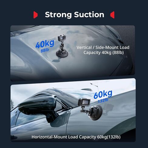 SMALLRIG Electric 5" Camera Suction Cup Mount for Car, 2000mAh, Tether | Safety tether for vehicles, high-performance electric motor, compatible with GoPro, DJI, Insta360. in Saudi Arabia