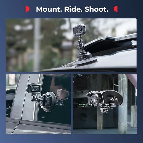 SMALLRIG Electric 5" Camera Suction Cup Mount for Car, 2000mAh, Tether | Safety tether for vehicles, high-performance electric motor, compatible with GoPro, DJI, Insta360. in Saudi Arabia