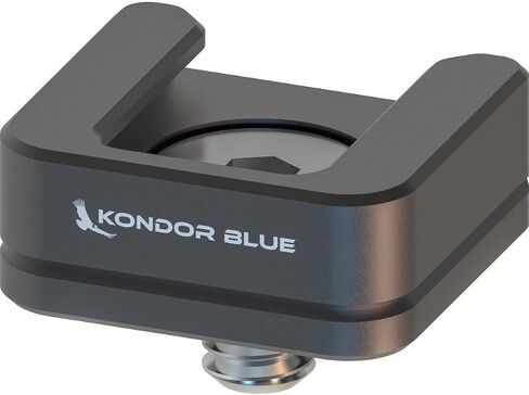 KONDOR BLUE | Cold Shoe Receiver Mount Plate | 1/4"-20 Camera Accessory Cold Shoe Adapter for Microphones, Lights & Monitors, Rubber O-Ring, Ultra-Lightweight | Gray in Kuwait