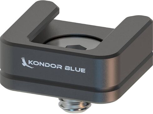KONDOR BLUE | Cold Shoe Receiver Mount Plate | 1/4"-20 Camera Accessory Cold Shoe Adapter for Microphones, Lights & Monitors, Rubber O-Ring, Ultra-Lightweight | Gray in Kuwait