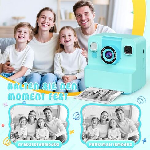Kids Camera Instant Print, 48MP Digital Camera Selfie 1080P HD,Toys Gifts for Girls Boys Aged 3-16,Digital instant video printing cameras with 3 rolls of paper and 32 GB for Christmas/Birthday/Holiday in Kuwait