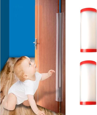 Door Pinch Guard Baby Proofing, Heavy Duty Finger Safety Protector, Door Hinge Cover for Kids, Door Jam Shield (1, Stick to The Front Door 7.8" W X47.3 L) in Kuwait