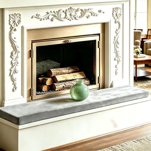 Fireplace Baby Proofing 2 Inch Thick Memory Foam Fireplace Cover Hearth Cushion Baby Proof, Non-Slip Removable Washable Cover for Kid Safty Edge Protector, 72" x 16" Grey in Kuwait