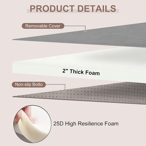 Fireplace Baby Proofing 2 Inch Thick Memory Foam Fireplace Cover Hearth Cushion Baby Proof, Non-Slip Removable Washable Cover for Kid Safty Edge Protector, 72" x 16" Grey in Kuwait