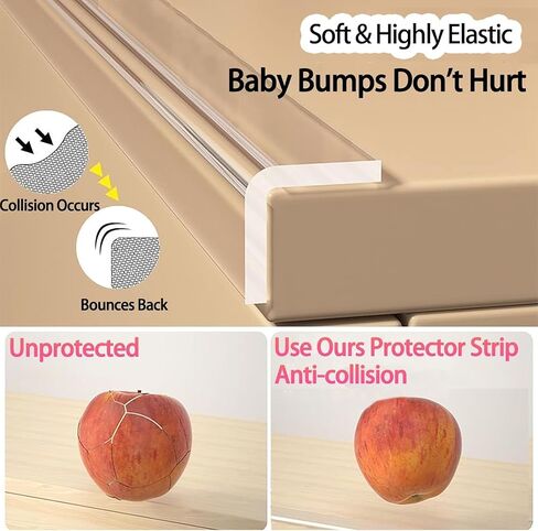Clear Edge Protector & Corner Guards 4 Packs,0.8in(W) x 16.4FT（L, Baby Proof Corner Protectors for Furniture,Table Bumper for Baby Safety, Sharp Edge Protector for Drawers, Tables, Cabinets in Kuwait