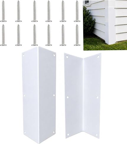 3.4"×3.4"×11.8" Outdoor Stainless Steel Corner Guard for House Vinyl Siding | 2PC Vinyl Siding Corner Caps Prevent Lawn Mower Injure Wood Post Fence Gazebo Pergola, Covers Existing Corner Damage Black in Kuwait