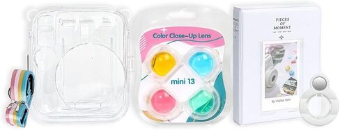 Fujifilm Instax Mini 13 Instant Film Camera Kit (Dreamy Purple, 20 Films) | Bundle Includes Slinger Clear Case, 4 Color Filters, Selfie Mirror, Album & Instax Mini Film, Polaroid Camera Style in Kuwait