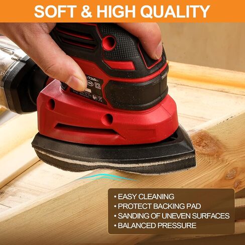 POLIWELL Mouse Sanding Interface Pad 5 Pack 5 Holes Hook and Loop | 40-240 Grits, Triangle Sanding Backing Pads for Mouse Sander Sandpaper, Detail Sanding in Kuwait