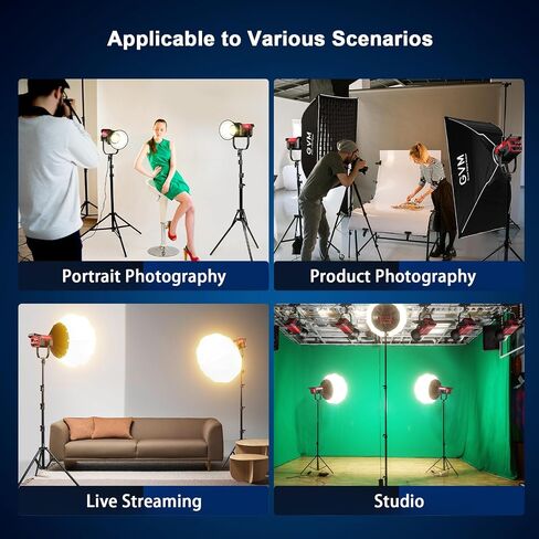 GVM LED Video Light with Bowens Mount, 300W Bi-Color Continuous Light with DMX/APP Control, Photography Lighting for Video Recording, SD300B Studio Lights 65000Lux/1m, CRI97+, 12 Effect, 2700-6800K in Kuwait