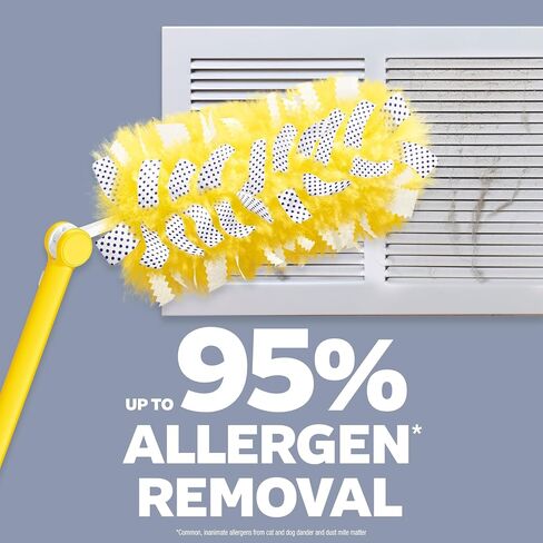 Swiffer Duster Kit with 3 ft Extendable Handle | Includes 1 Duster Extendable Handle (3 ft). 3 Heavy Duty Duster Refills. For Ceiling Fans, Vents, and Hard to Reach Places in Kuwait