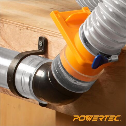 POWERTEC 70183 4" 45 Degree Elbow - ABS Plastic Dust Collector Connector (Black) in Kuwait