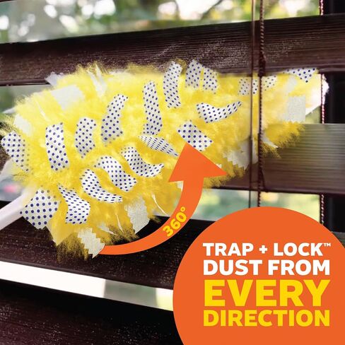 Swiffer Duster Kit with 3 ft Extendable Handle | Includes 1 Duster Extendable Handle (3 ft). 3 Heavy Duty Duster Refills. For Ceiling Fans, Vents, and Hard to Reach Places in Kuwait