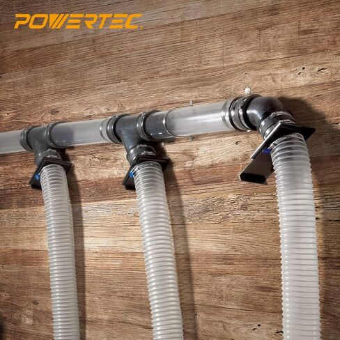 POWERTEC 70183 4" 45 Degree Elbow - ABS Plastic Dust Collector Connector (Black) in Kuwait