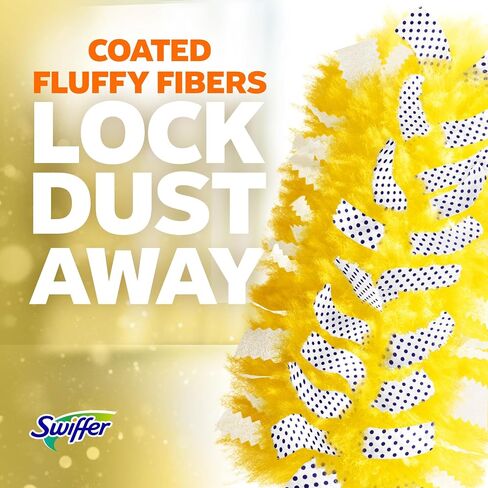 Swiffer Duster Kit with 3 ft Extendable Handle | Includes 1 Duster Extendable Handle (3 ft). 3 Heavy Duty Duster Refills. For Ceiling Fans, Vents, and Hard to Reach Places in Kuwait