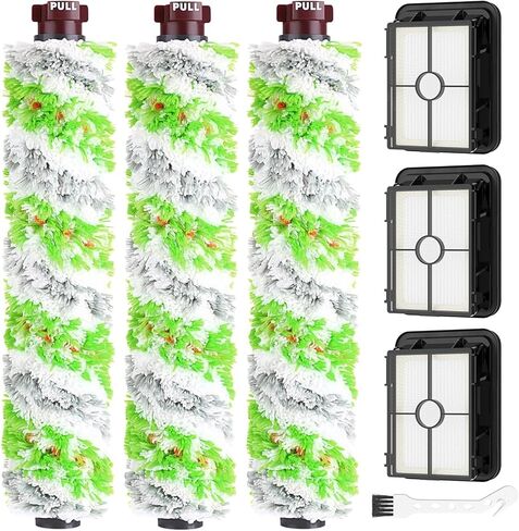 JORAIR Brush Filter Replacement Compatible with Bissell CrossWave Pet Pro All in One, 3 Multi-Surface Brush Roll 1868 + 3 Vacuum Filter 1866 Vacuum Filter, Compare to Part 1608683, 160-8683, 1608684 in Kuwait