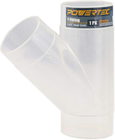 POWERTEC 2-1/2 Inch Clear Y Fitting for 2-1/2 Inch Dust Collection Hose, 2 1/2 Inch Dust Collection Hose Connector Fittings for Dust Collection System, 1 pack (70228) in Kuwait