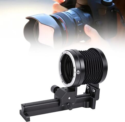 Macro Extension Bellows, Single Track, Lightweight | Adjustable Lens Distance, Increases Magnification, Maintains Optical Clarity, Portable, for Close Up Photography in Kuwait