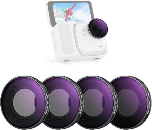 NEEWER ND Filter Kit Compatible with Insta360 GO 3S, UV+CPL+ND8+ND16+ND32+ND64 Filters, Action Camera Accessories, Polarizer & Neutral Density Filters, Multi Coated HD Optical Glass in Kuwait