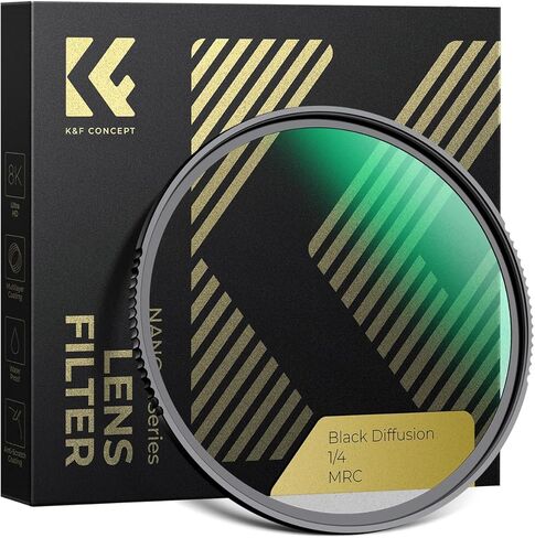 K&F CONCEPT 67mm Black Diffusion 1/4 Filter Mist Cinematic Effect Filter | 28 Layer Nano-Coating,Waterproof,Optical Glass,Oil & Scratch Resistant,Anti-slip CNC Frame,FE702 in Kuwait