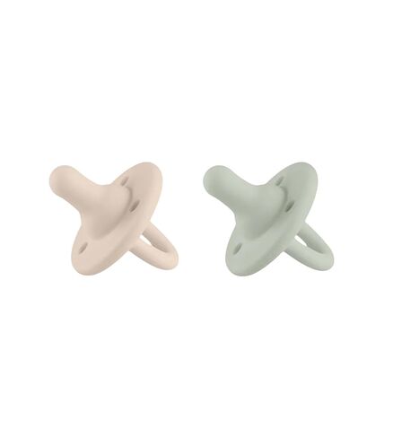 Lee Lee and Me Newborn Pacifier 2-Pack - Sand & Sage - 100% Medical Grade Silicone Paci - Breast-Like Nipple for Natural Latch - Size 0-18 Months in Kuwait