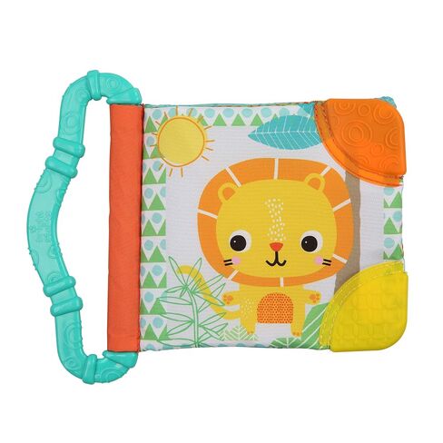 Bright Starts Safari Buddies Soft Book, Crinkle Plush Pages with Lion, Monkey, Elephant & More, Baby's First Book, Unisex, Ages 0+ in Kuwait
