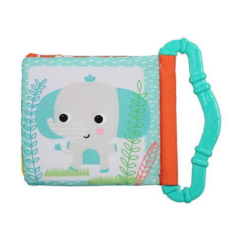 Bright Starts Safari Buddies Soft Book, Crinkle Plush Pages with Lion, Monkey, Elephant & More, Baby's First Book, Unisex, Ages 0+ in Kuwait