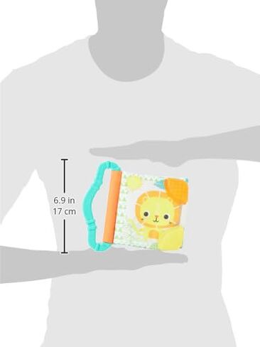 Bright Starts Safari Buddies Soft Book, Crinkle Plush Pages with Lion, Monkey, Elephant & More, Baby's First Book, Unisex, Ages 0+ in Kuwait