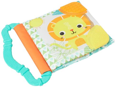 Bright Starts Safari Buddies Soft Book, Crinkle Plush Pages with Lion, Monkey, Elephant & More, Baby's First Book, Unisex, Ages 0+ in Kuwait