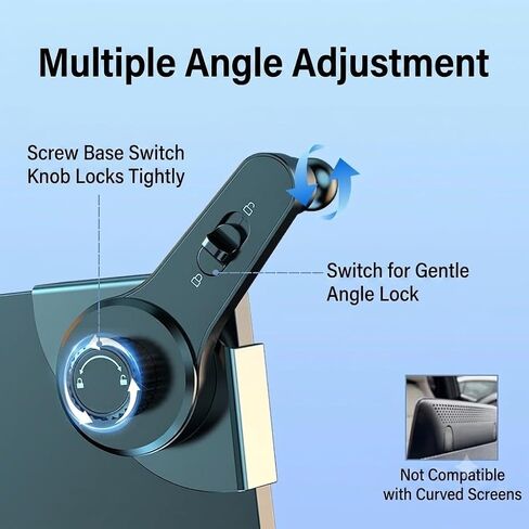 Center Screen Phone Holder for Volvo EX90 2025–2026 | Durable Aluminum Alloy Gravity Auto Clamping Screen Mount Base Stable Hold Scratch Free Sleek Interior Look in Kuwait
