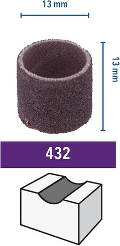 Dremel Sanding Bands Multipack, 6 Bands (13 mm - Grit 120) for Wood, Metal, Plastic; Gray in Kuwait