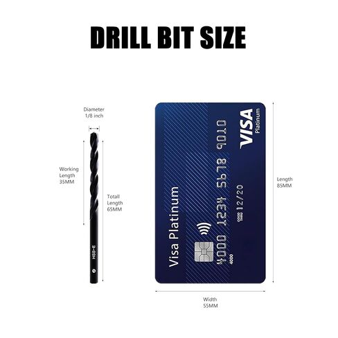 1/8inch HSS M35 Cobalt Twist Drill Bits for Metal | 10pcs Jobber Drill Bits Set,For Steels,Cast Iron,Stainless Steels and Other Metal DIY Work in Kuwait
