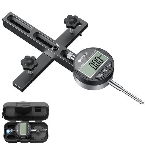 Neoteck 0-1'' Digital Dial Indicator Table Saw Gauge Suitable for Table Saws with a Groove Width of 3/4" (19mm) or More for Aligning and Calibrating Work,Shop Machinery,Band Saw and Drill Press-Black in Kuwait