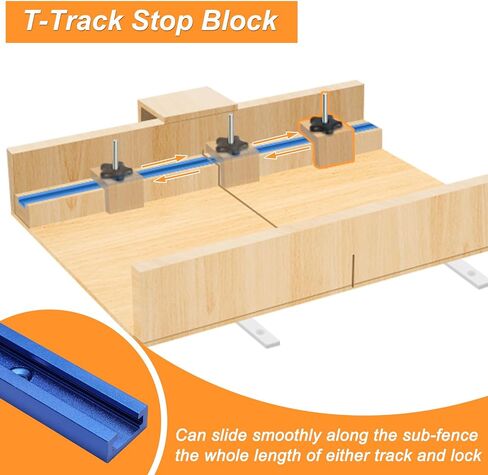 21P Table Saw Sled Kit, Crosscut Sled Kit Miter Bars for Table Saw Runners | Predrilled Holes, 2 Aluminum T-Track, 2 UHMW Miter Bars, Knob and Screws for Tablesaw Woodworking in Kuwait