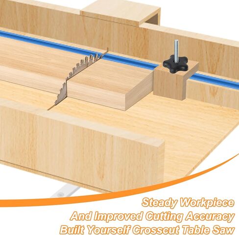 21P Table Saw Sled Kit, Crosscut Sled Kit Miter Bars for Table Saw Runners | Predrilled Holes, 2 Aluminum T-Track, 2 UHMW Miter Bars, Knob and Screws for Tablesaw Woodworking in Kuwait