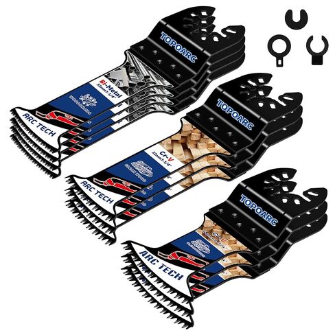 TOPOPARC 10PCS Oscillating Saw Blades Japanese Teeth Fit Dewalt Milwaukee | MultiTool Blades with Arc Tech, Titanium Coating, 2X Faster for Wood/Plastic/Metal, Home & Workshop in Kuwait