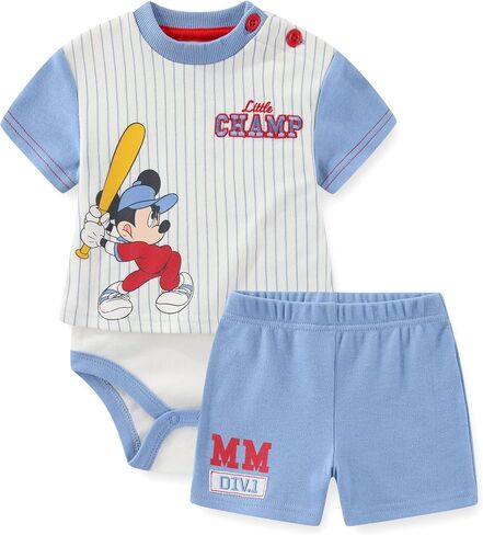 Disney Mickey Mouse Baby Boys Bodysuit and Short Set for Newborn Infants in Kuwait