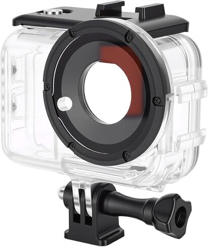 Action Camera Housing, 50m Waterproof Depth, Waterproof Camera Case, ABS PC Tempered Glass Transparent Shell with Secure in Kuwait