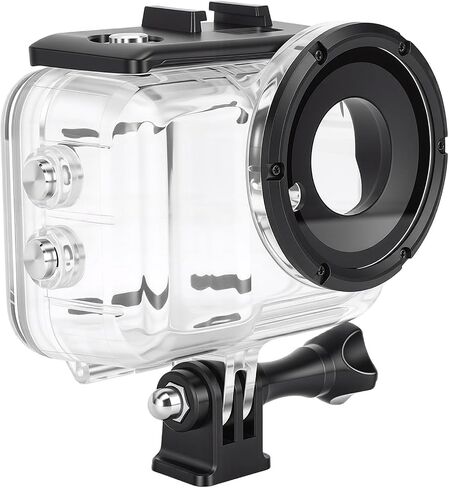 Action Camera Housing, 50m Waterproof Depth, Waterproof Camera Case, ABS PC Tempered Glass Transparent Shell with Secure in Kuwait