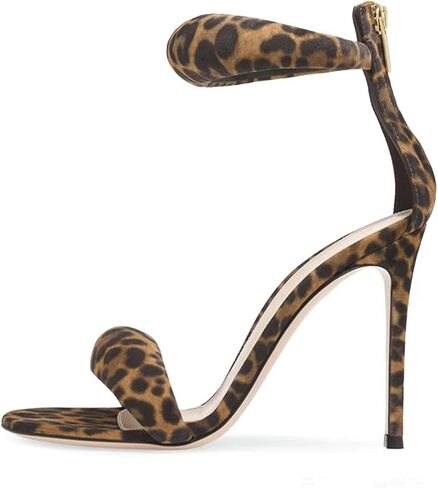 Large Size Stiletto Open Toe Sandals with Back Zipper Fashion Round Toe Women's High Heels in Kuwait